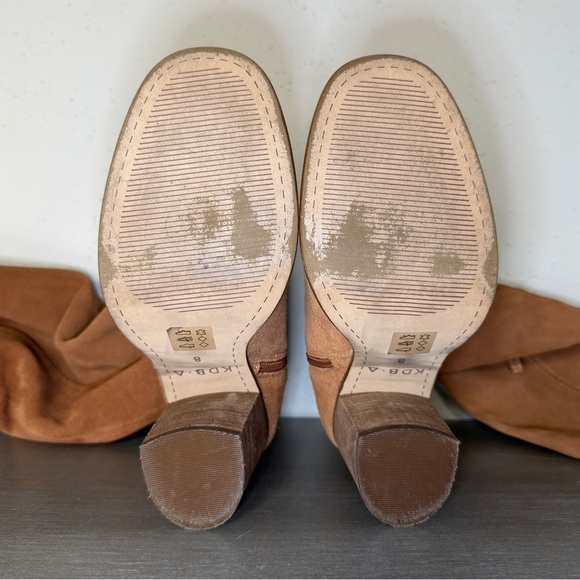 KELSI DAGGER BROOKLYN KDB Logan Camel Over The Knee Boots Suede Leather Size 8 - Picture 9 of 9